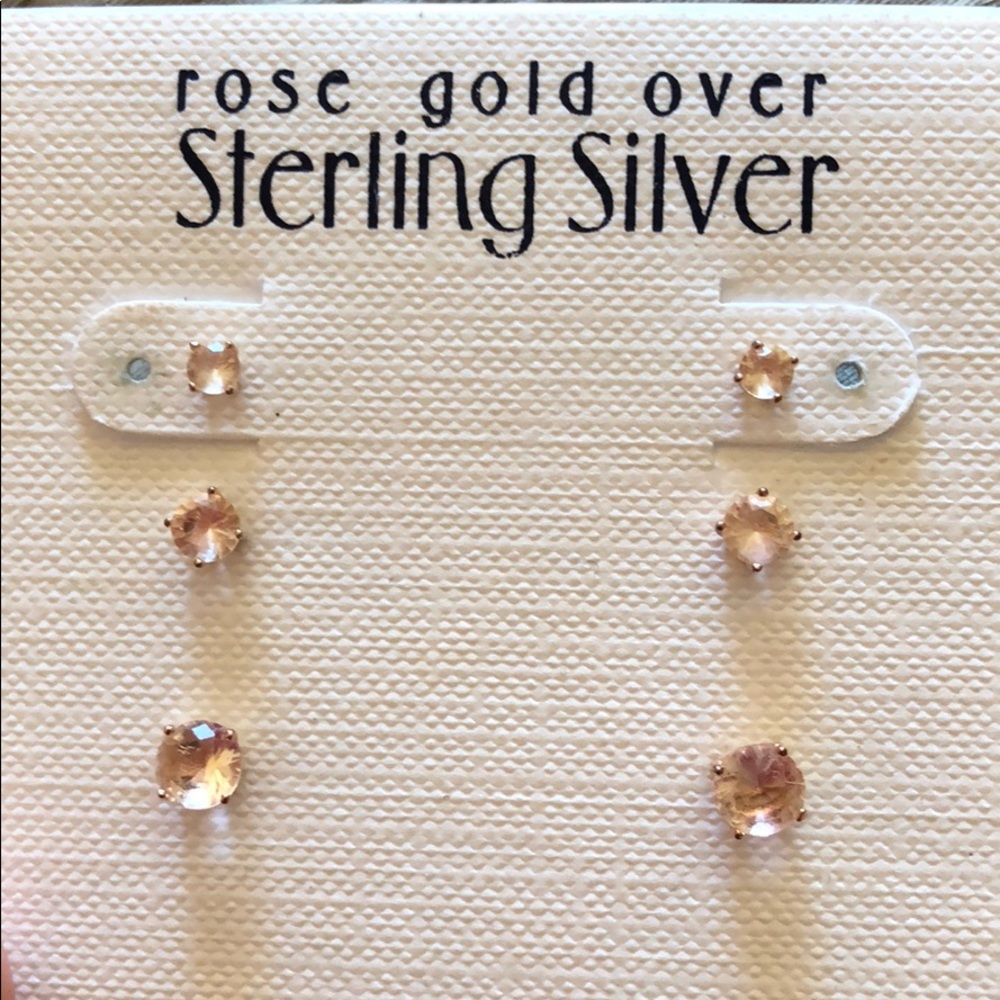 Rose Gold Over Sterling Silver Earring Studs